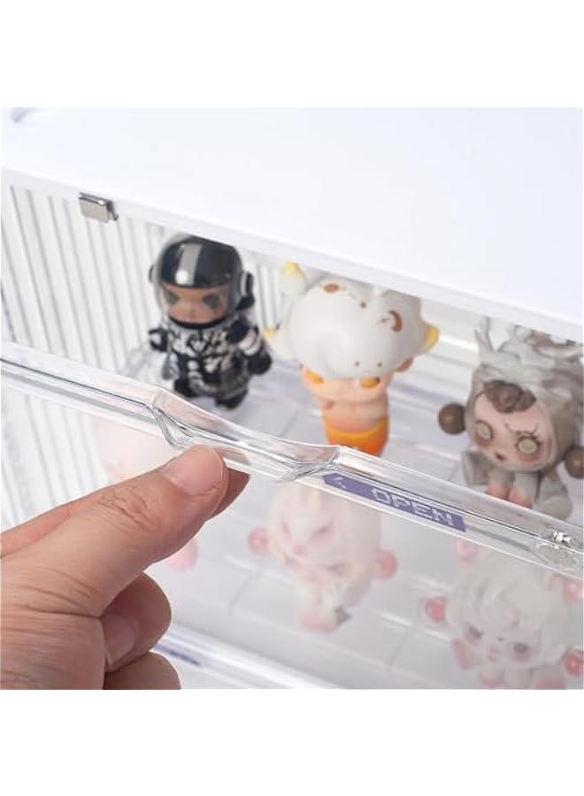 Clear Display Case for Figures, 3 Tier Adjustable Display Stand, Acrylic Display Box with Magnetic Door, Dustproof Showcase for Collectibles Mini Funko Pop Popmart Action Figures (Clear-1 Pack) - Image 2