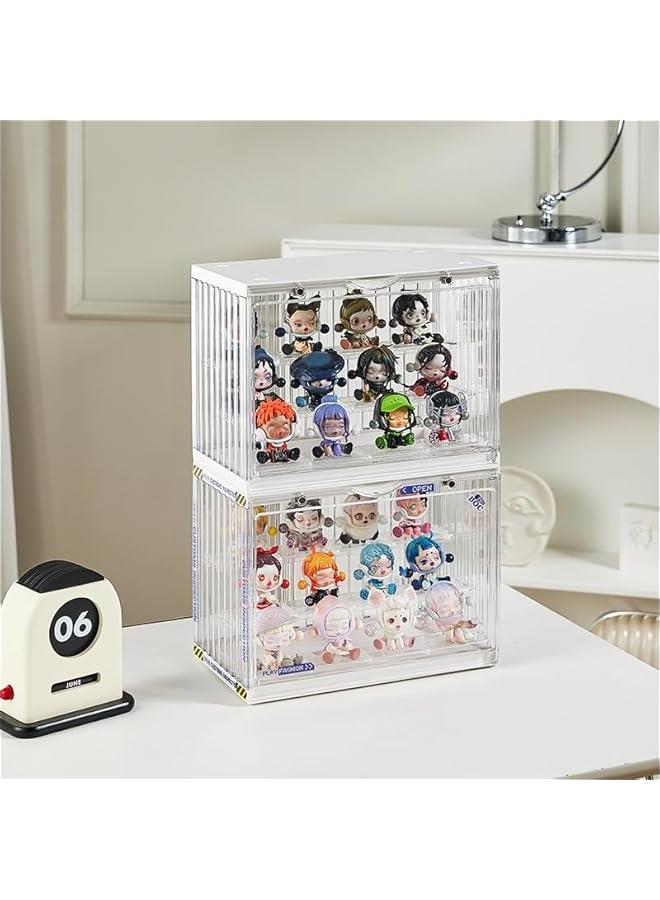 Clear Display Case for Figures, 3 Tier Adjustable Display Stand, Acrylic Display Box with Magnetic Door, Dustproof Showcase for Collectibles Mini Funko Pop Popmart Action Figures (Clear-1 Pack) - Image 5