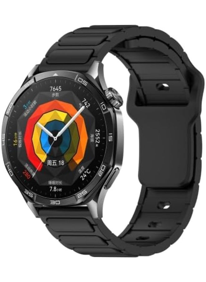 سوار سيليكون ٢٢ مم لساعات هواوي GT5 مقاس ٤٦ مم | GT5 Pro مقاس ٤٦ مم | GT4 مقاس ٤٦ مم | GT3 مقاس ٤٦ مم | GT2 مقاس ٤٦ مم | GT2 Pro | Watch 4/4 Pro | Watch 3/3 Pro | GT3 SE | GT3 Pro (أسود) - Image 2