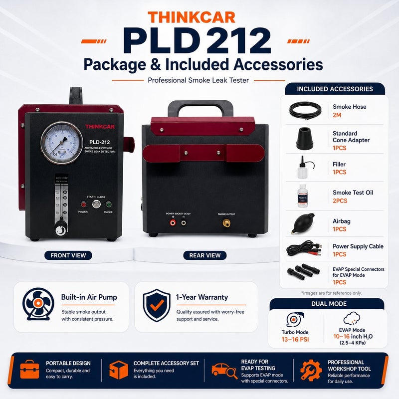 THINKCAR PLD212 Professional Smoke Leak Tester For EVAP, Intake, Vacuum, Pipeline And Vehicle Leak Detection - Image 5