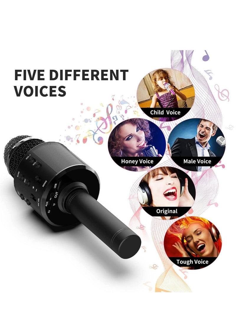 Wireless Bluetooth Karaoke Microphone,Rechargeable Kids Microphone Karaoke Machine,Professional Handheld Karaoke Mic Speaker Home KTV Kids Birthday Party - Best Gifts for Kids Adults (Black) - Image 2