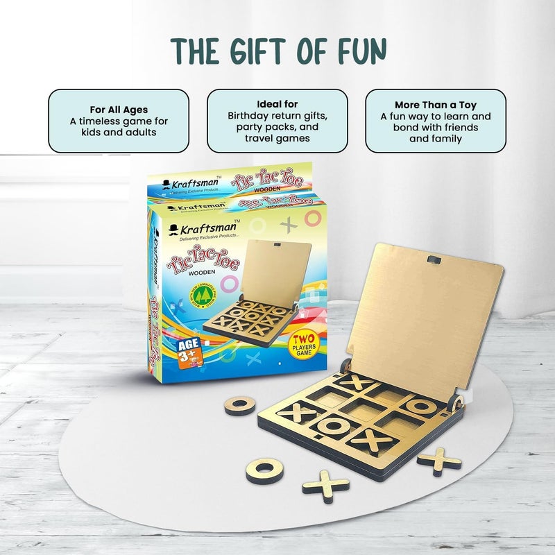 Braintastic Wooden Tic Tac Toe Portable Game-Pack of 12 for Birthday Return Gifts Party Pack, Travel Board Game, Return Favors for All Age Group Kids & Adults - Image 5