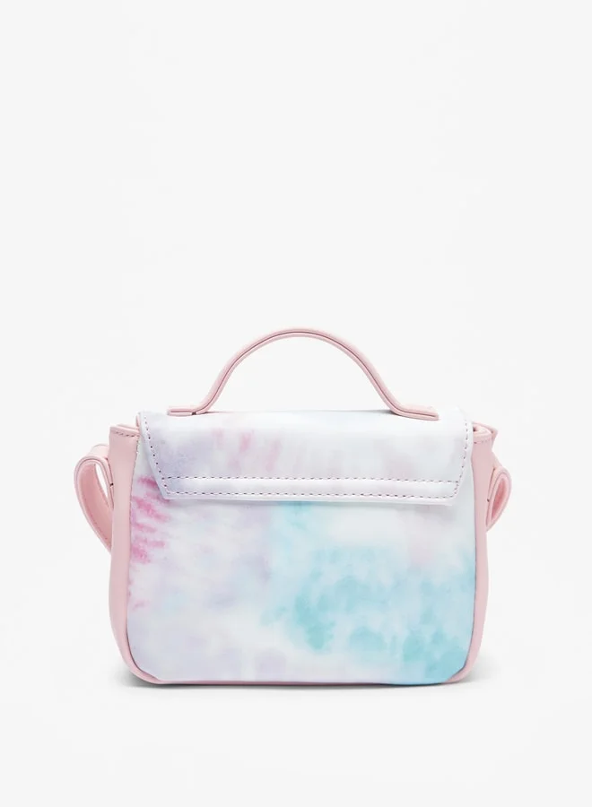 Flora Bella By Shoexpress Embellished Crossbody Bag with Adjustable Strap and Flap Closure