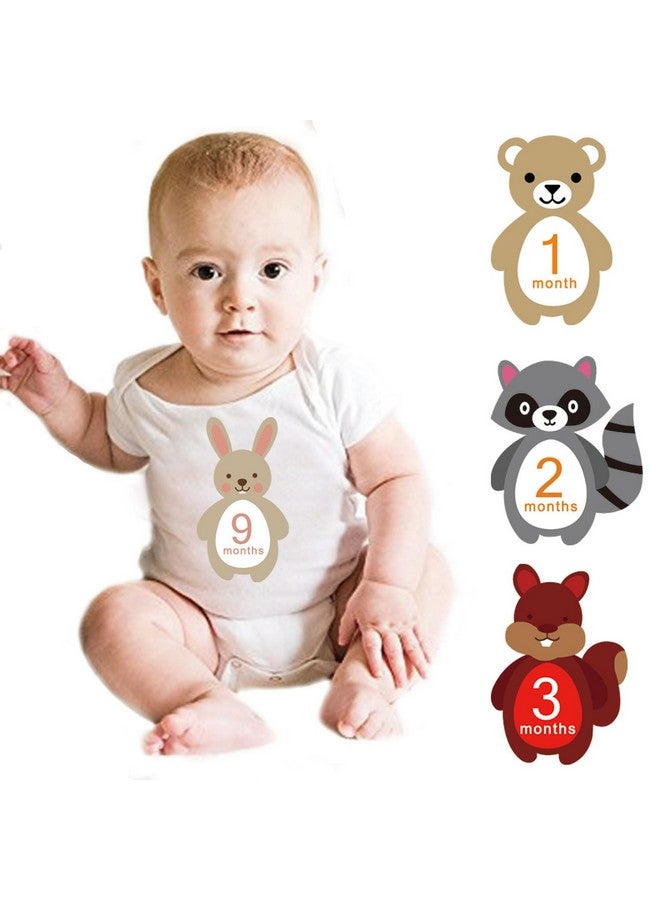 Tnfeeon 12pcs Baby Sticker, Gender Neutral Monthly Stickers for Baby boy or Girl, Create Beautiful Memories with Our Cute Animal Designs - Image 1