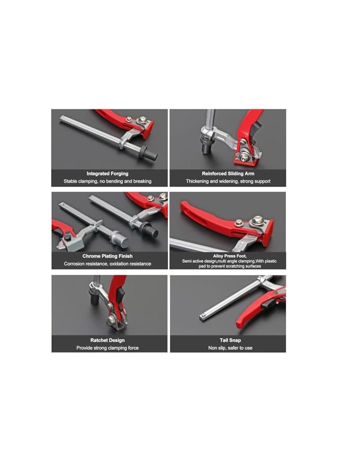 promass Hold Down Clamp, 20mm Base, Bench Dog Clamp, 13.5 X 6.5mm Rail, Self Aligning, Ratchet Mechanism - Image 2