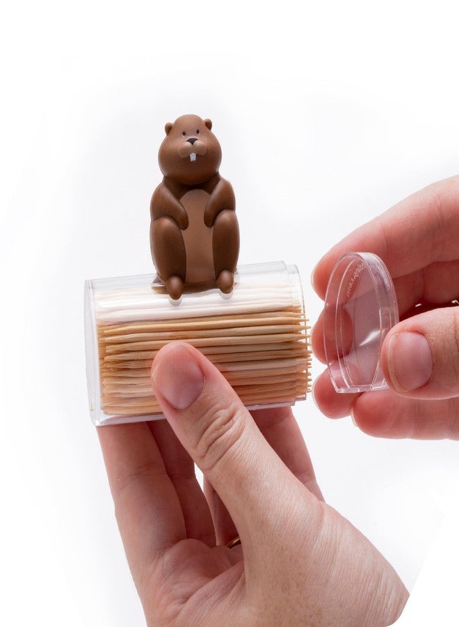 PELEG DESIGN Woody Toothpick Dispenser - Cute Beaver-Shaped Wood Toothpicks Holder, Durable Plastic, Fun Kitchen Gadget - Unique Funny Gifts - Image 5