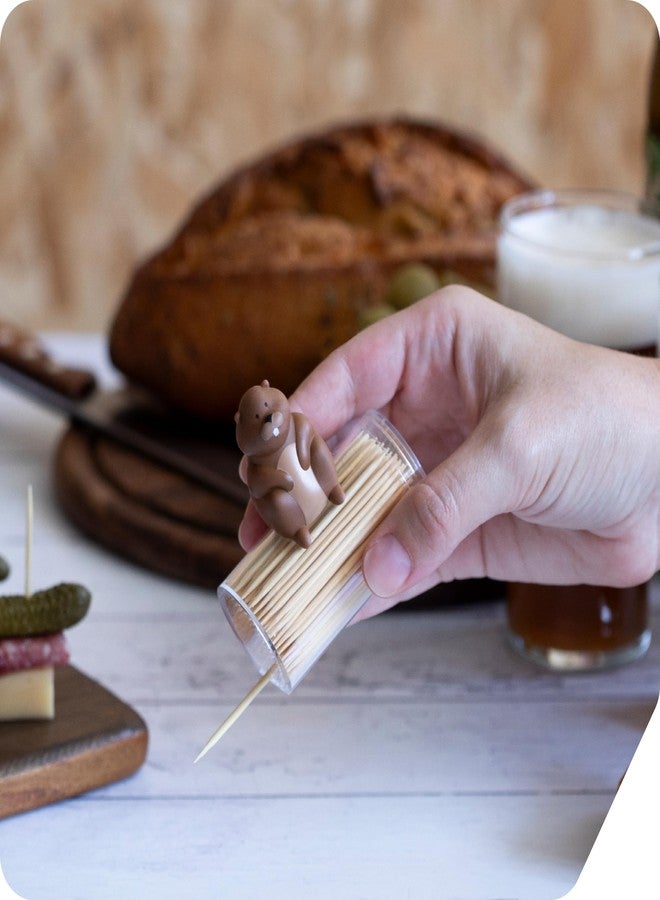 PELEG DESIGN Woody Toothpick Dispenser - Cute Beaver-Shaped Wood Toothpicks Holder, Durable Plastic, Fun Kitchen Gadget - Unique Funny Gifts - Image 3