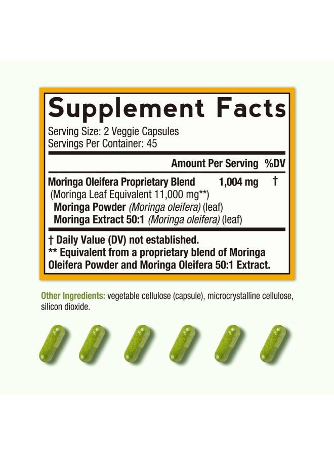 Doctor's Recipes Moringa 11,000 mg Strength, Complete Green Superfood, Natural Antioxidant Support, Non-GMO, 90 Vegan Caps, No Caffeine Soy Gluten - Image 2