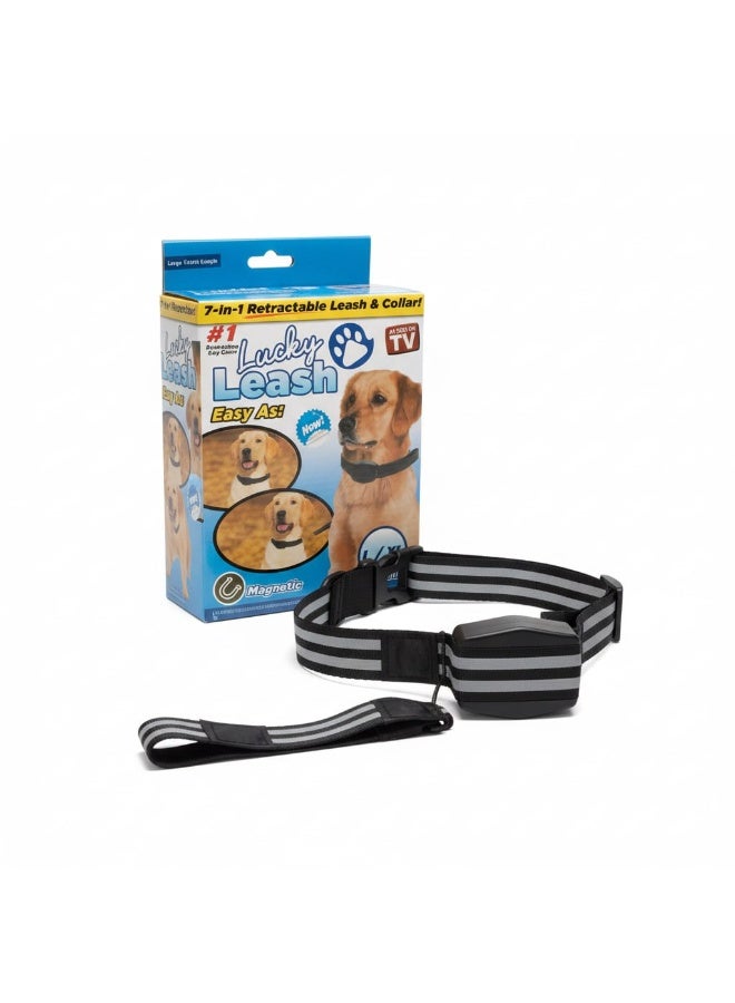 طوق ومربط كلاب ذكي 2 في1  قابل للسحب ومدمج مع الطوق - تصميم مغناطيسي مريح للكلاب الكبيرة - Image 1