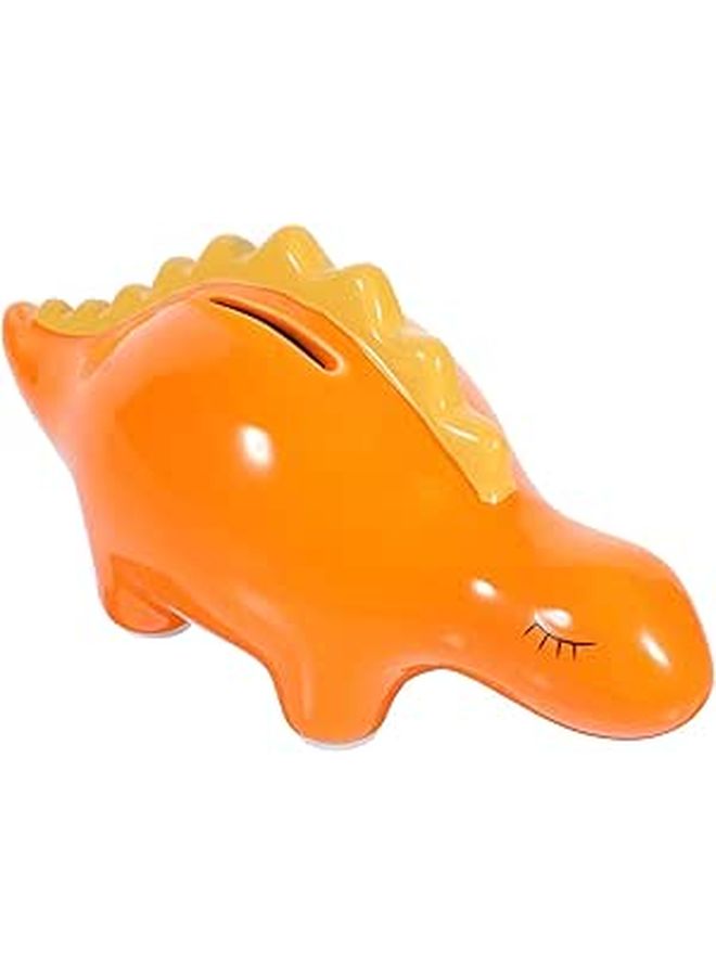Milisten Ceramic Dinosaur Piggy Bank Coin Holder Cute Dinosaur Shaped Money Saving Pot Birthday Gift For Boys 23.5x8.5x10.5cm - Image 1