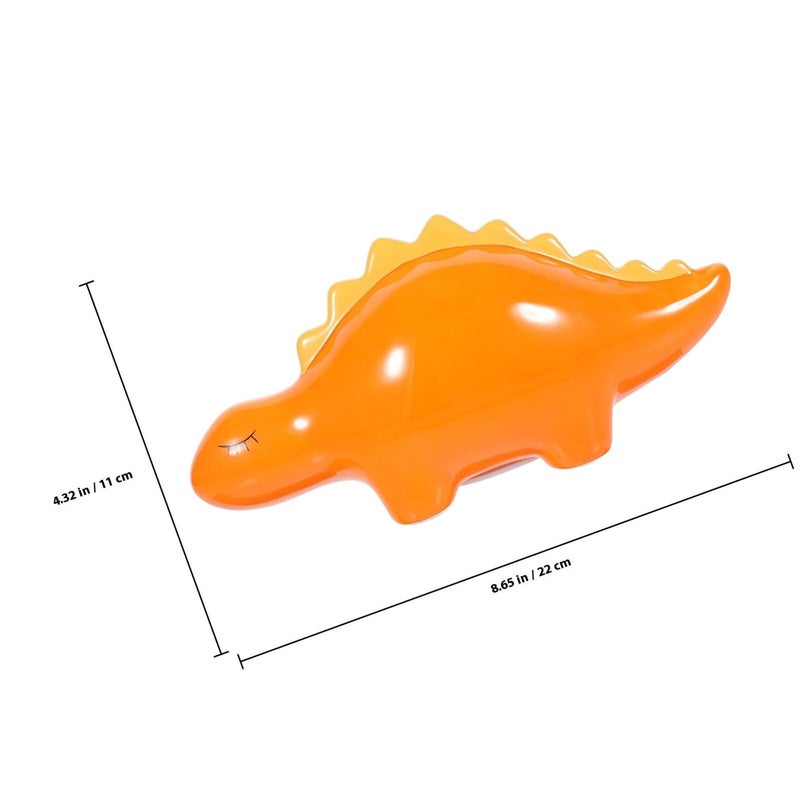 Milisten Ceramic Dinosaur Piggy Bank Coin Holder Cute Dinosaur Shaped Money Saving Pot Birthday Gift For Boys 23.5x8.5x10.5cm - Image 3