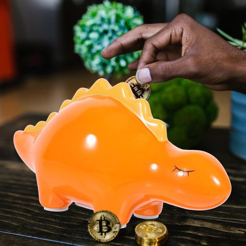 Milisten Ceramic Dinosaur Piggy Bank Coin Holder Cute Dinosaur Shaped Money Saving Pot Birthday Gift For Boys 23.5x8.5x10.5cm - Image 4