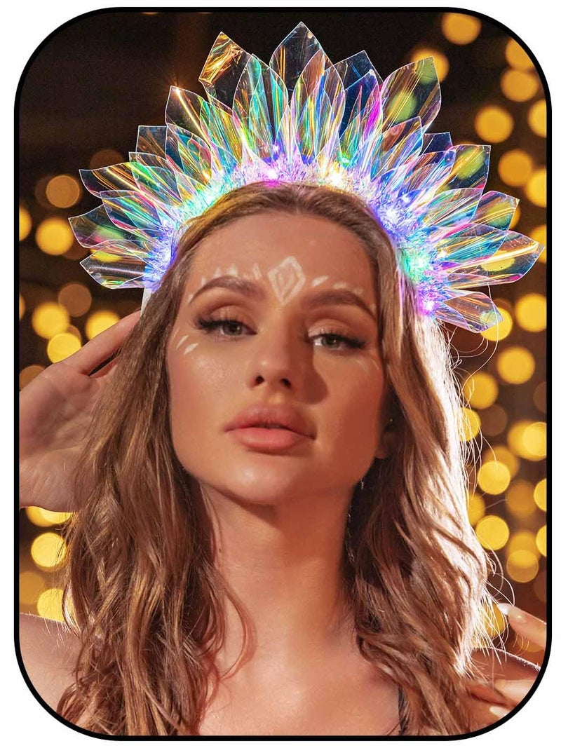 EARENT Light Up Headbands Rave Outfits Neon Headband for Women - Image 1