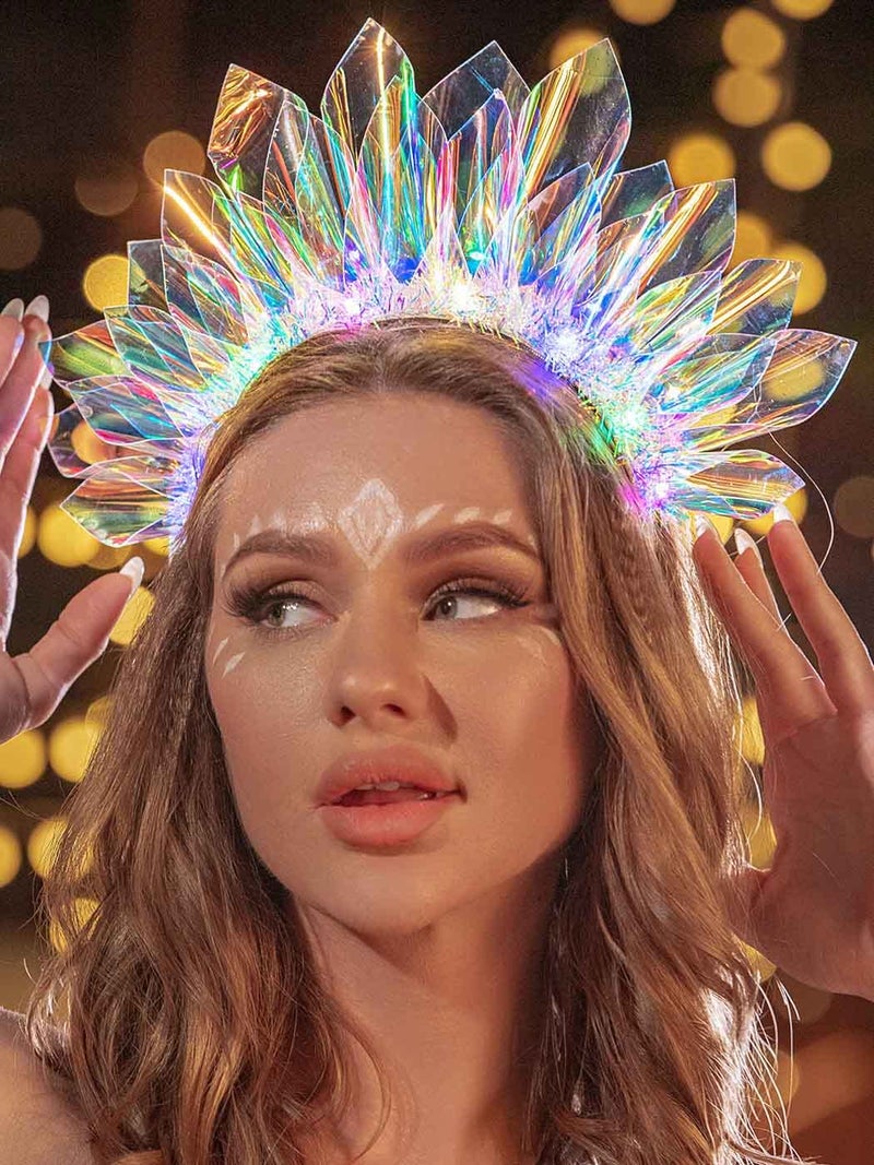 EARENT Light Up Headbands Rave Outfits Neon Headband for Women - Image 5