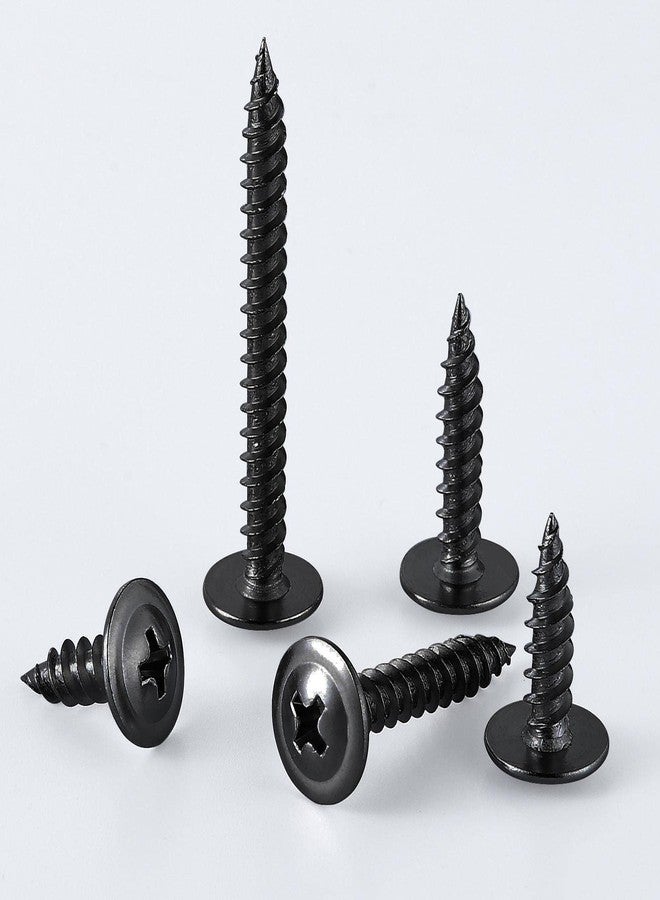 Wensilon (150 pcs)#8×1-1/2" Black Truss Head Wood Screws Quick Metal Self Tapping Zinc Oxide - Image 4