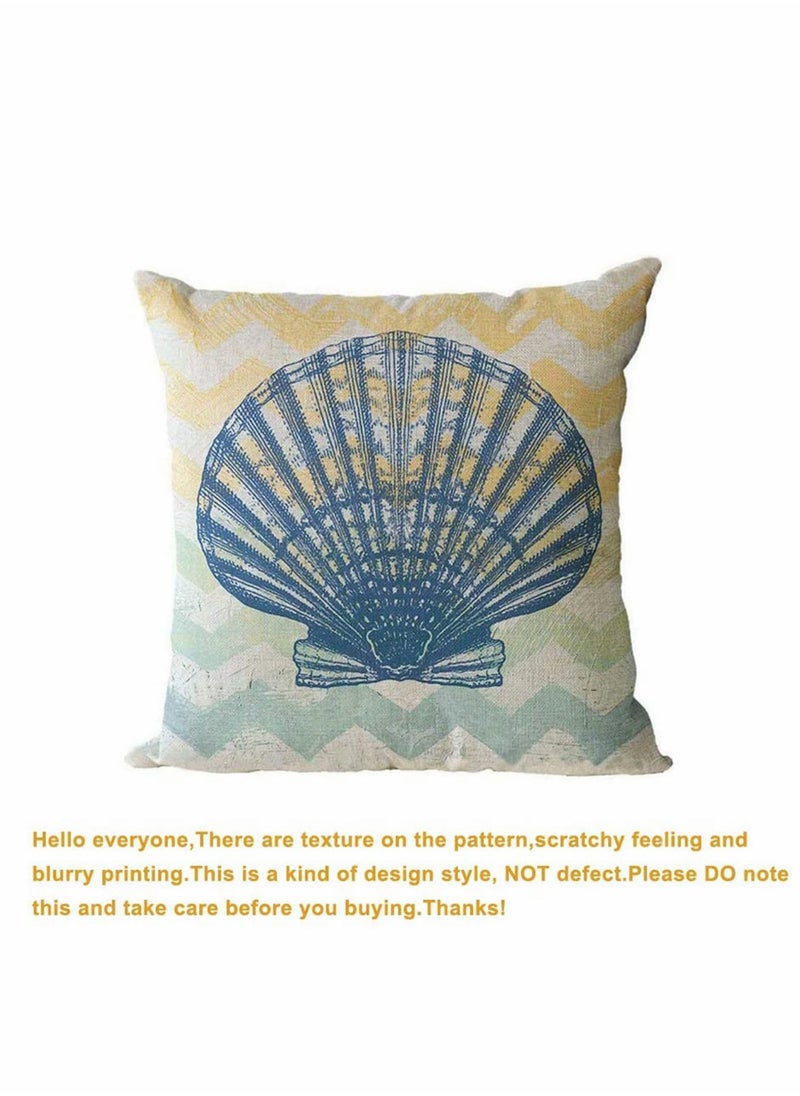 Y&D Decorative Throw Pillow Covers Pack of 4, Waterproof Cushion Covers, Perfect to Outdoor Patio Garden Living Room Sofa Farmhouse Decor (18x18 Inches) (Starfish Seahorse)  - Image 2