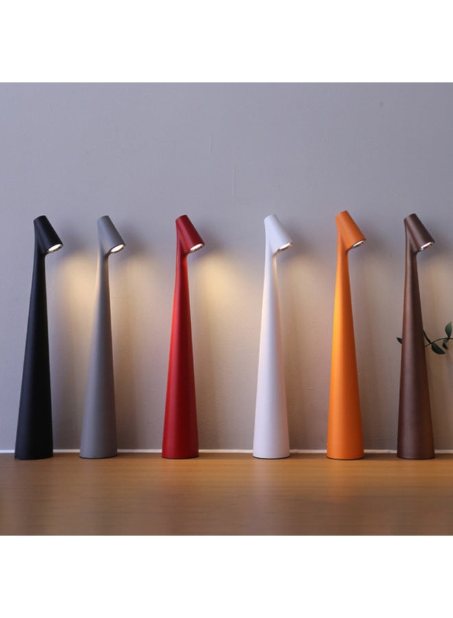 Led Rechargeable Table Lamp Touch Gao Fushuai Table Lamp Restaurant Creative Personality Desktop Decoration Atmosphere Lamp-Light Source Power:35cm Aluminum Model (warm Light + Three Levels Of Dimming)-Light Color:Gray  - Image 3