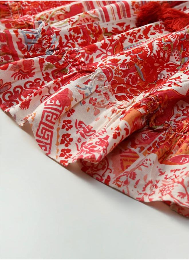 BELLA MODA - All-Over Print Lace Detail Dress by Styli - Image 1
