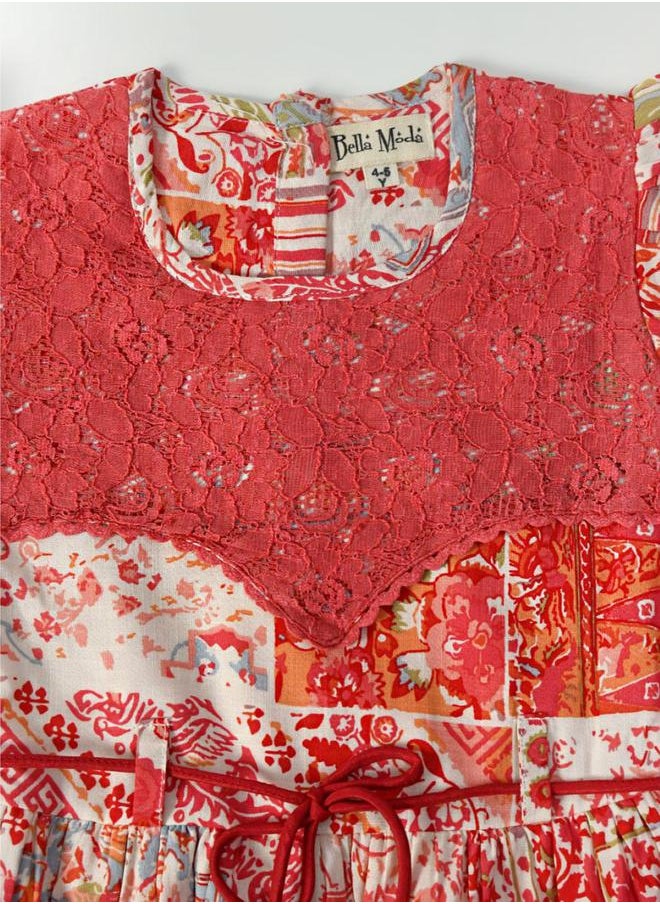 BELLA MODA - All-Over Print Lace Detail Dress by Styli - Image 1