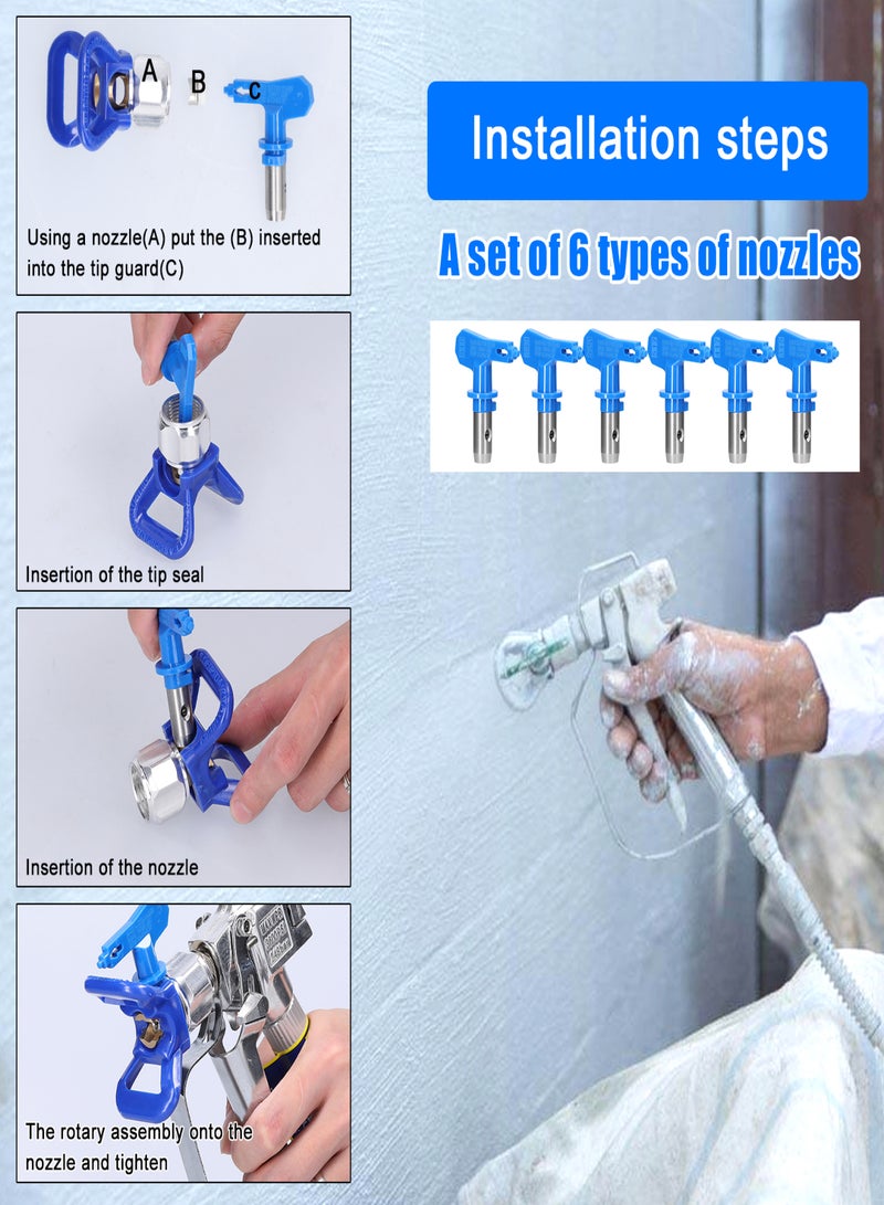 Airless Paint Nozzles Set Reversible Spraying Machine Tips Airless Paint Sprayer Nozzle Kit Airless Sprayer Spraying Machine Accessory - Image 5