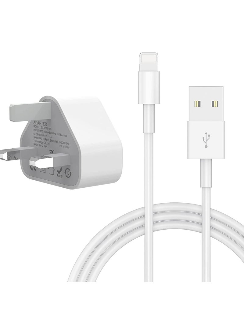 تايجر 5V 1A Power Adapter Supply, USB Charger Cable and Plug Compatible for i Phone 5S, 6, 6S, 6 Plus, 6S Plus, 7, 7 Plus, 8, 8 Plus, XS, X, XS Max, 11, XR, i Pod Touch 5G Power Cord  - Image 1