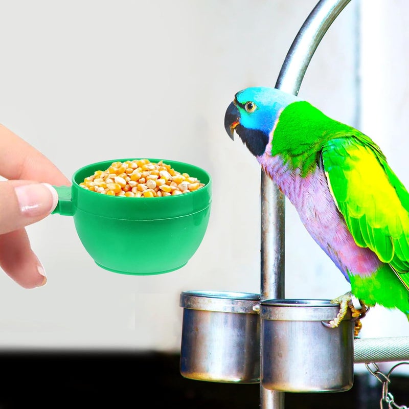 Lurrose 36pcs Bird Water Feeder and Food Dispenser Set, Round Cage Feeding Cups Wire Hooks, Small Medium Large Sizes for Indoor Parrots, Cockatiels, and Birds - Image 5