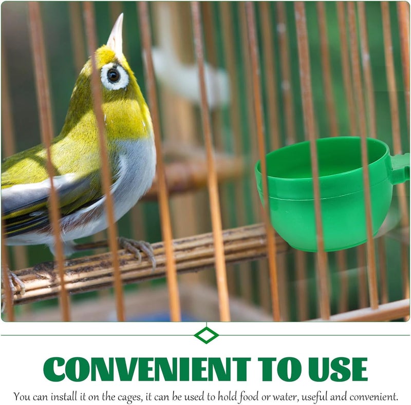 Lurrose 36pcs Bird Water Feeder and Food Dispenser Set, Round Cage Feeding Cups Wire Hooks, Small Medium Large Sizes for Indoor Parrots, Cockatiels, and Birds - Image 3