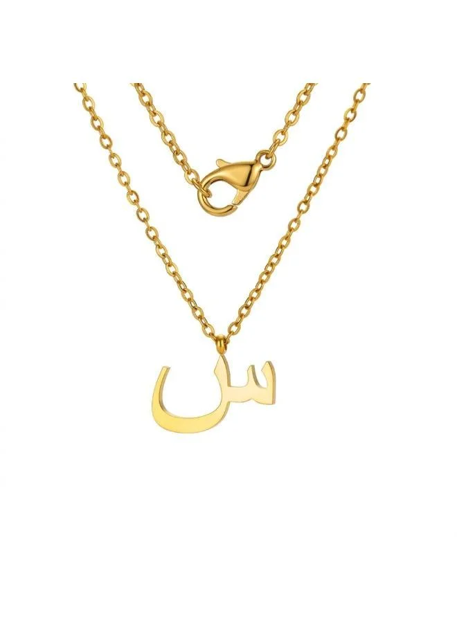 روفو Arabic Letter 'Seen' Necklace 18k Gold Plated