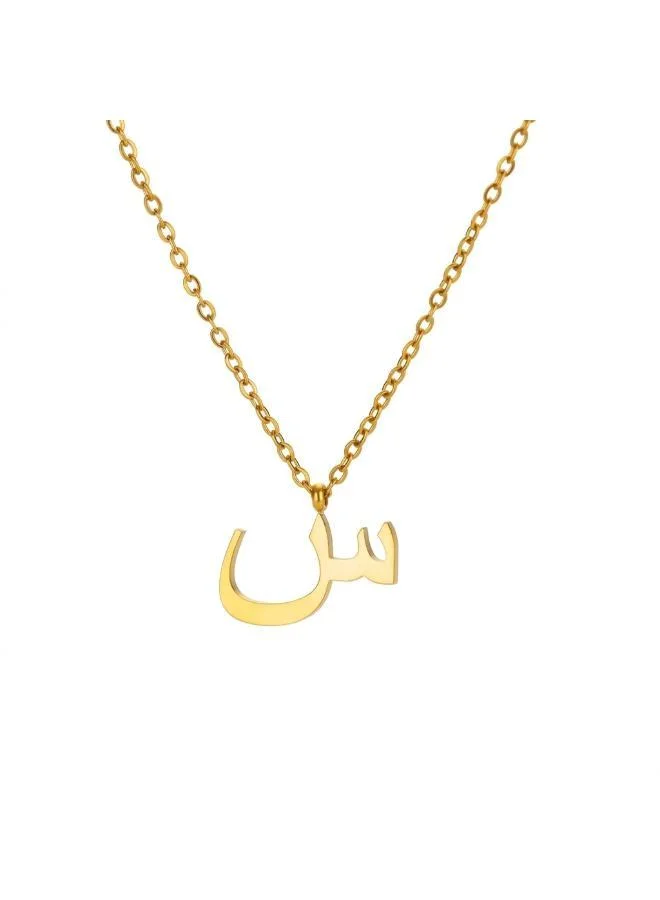 روفو Arabic Letter 'Seen' Necklace 18k Gold Plated