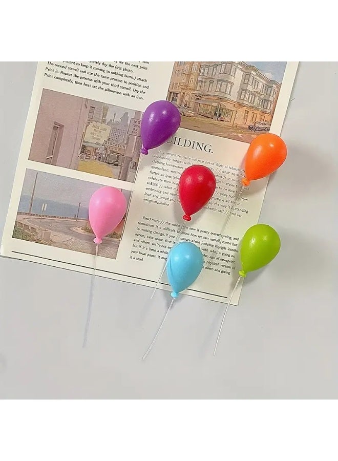 Goolsky 6pcs Set of Magnetic Refrigerator Balloons with Random Colors Magnetic Stickers Labels Markers Photo Decoration Creative Personalized Beautiful Mini Refrigerator Stickers Blackboard Markers Magnetic Stickers - Image 4