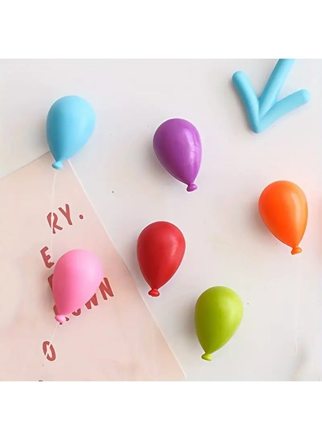 Goolsky 6pcs Set of Magnetic Refrigerator Balloons with Random Colors Magnetic Stickers Labels Markers Photo Decoration Creative Personalized Beautiful Mini Refrigerator Stickers Blackboard Markers Magnetic Stickers - Image 1