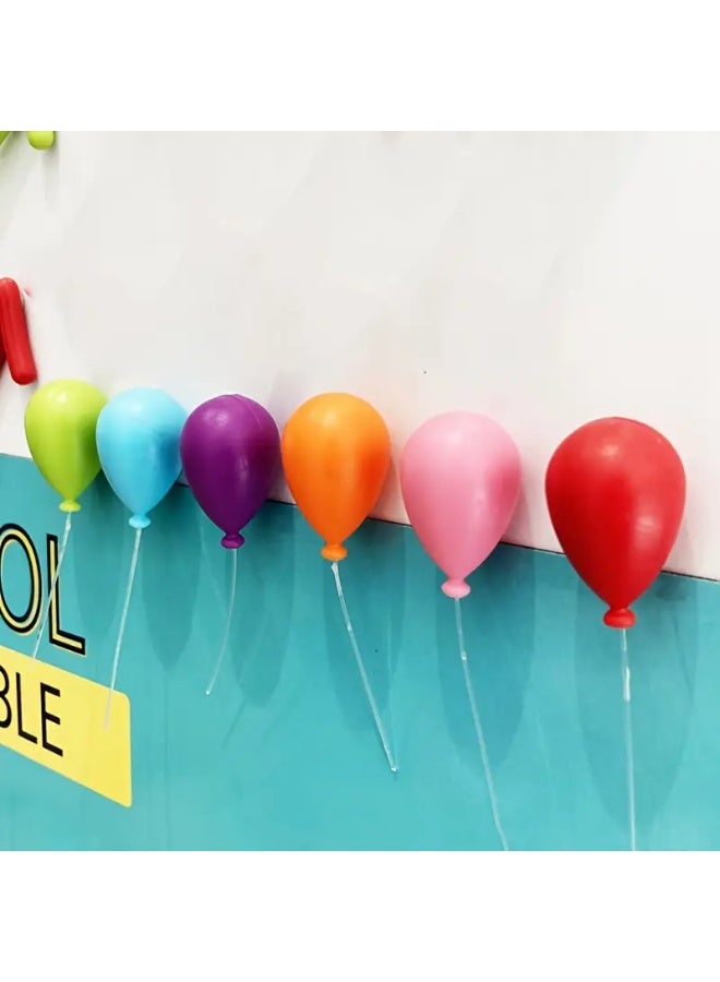 Goolsky 6pcs Set of Magnetic Refrigerator Balloons with Random Colors Magnetic Stickers Labels Markers Photo Decoration Creative Personalized Beautiful Mini Refrigerator Stickers Blackboard Markers Magnetic Stickers - Image 5