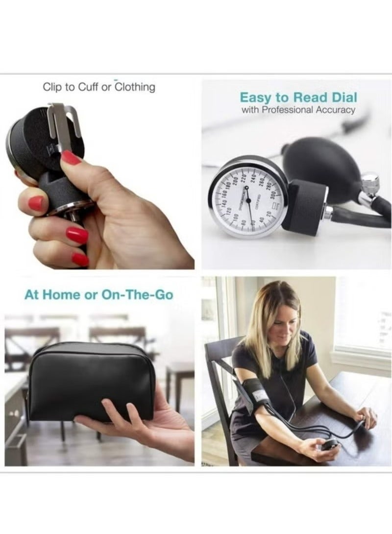 Aneroid Blood Pressure Monitor Kit，Manual Home Blood Pressure Monitor Kit With Large Adult Cuff And Stethoscope - Image 4