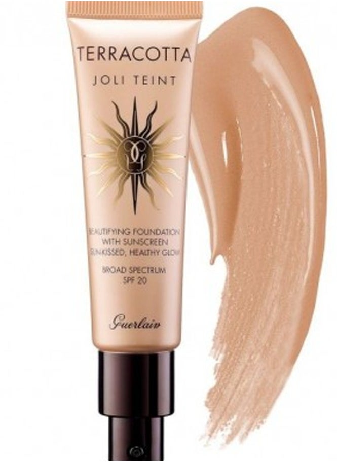 Guerlain TERRACOTTA JOLIE TEINT BEAUTIFYING FOUNDATION SUN-KISSED, HEALTHY GLOW SPF20 NO. MEDIUM 