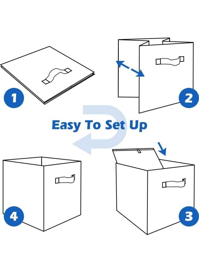 GGEROU Storage Bins, Foldable Fabric Storage Cubes And Cloth Storage Organizer Drawer For Closet And Toys Storage,4 Pack Beige  - Image 3