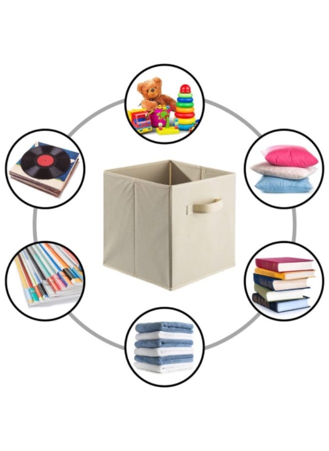 GGEROU Storage Bins, Foldable Fabric Storage Cubes And Cloth Storage Organizer Drawer For Closet And Toys Storage,4 Pack Beige  - Image 4