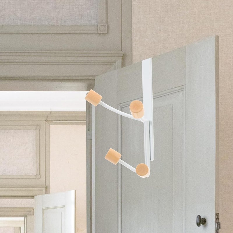 2pcs Metal Over The Door Hooks Organizer Hooks Heavy-Duty No-Drill Hanging for Bedroom Bathroom Storage - Image 4