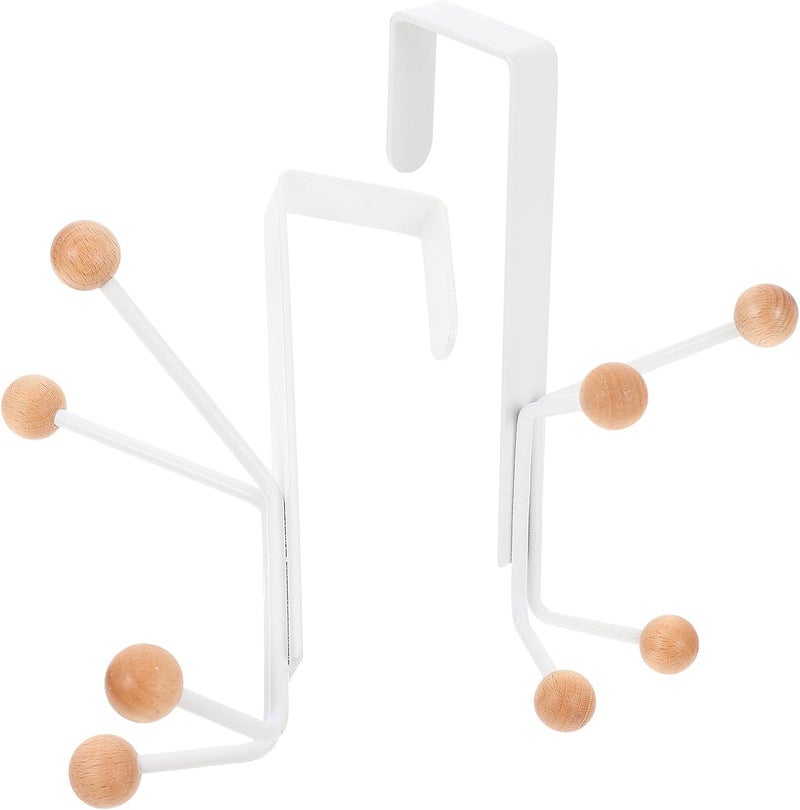 2pcs Metal Over The Door Hooks Organizer Hooks Heavy-Duty No-Drill Hanging for Bedroom Bathroom Storage - Image 1
