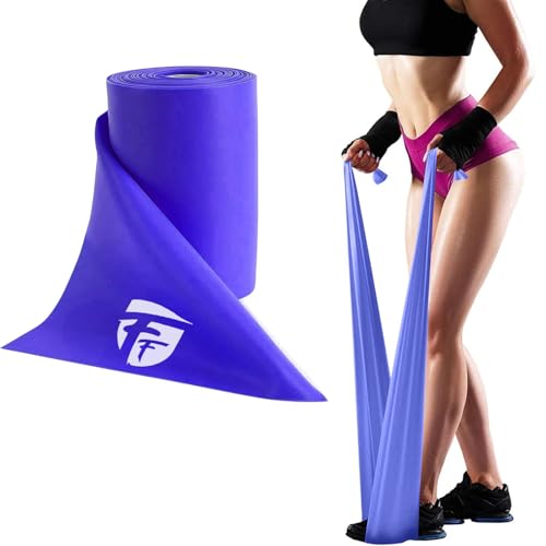 FirstFit Resistance Bands Exercise Elastic Bands Latex Bands for Pilates Yoga Phycial Therapy Rehab Home Gym Workout Fitness (1.5 Meter Purple) - (20-30 lbs) - Image 1