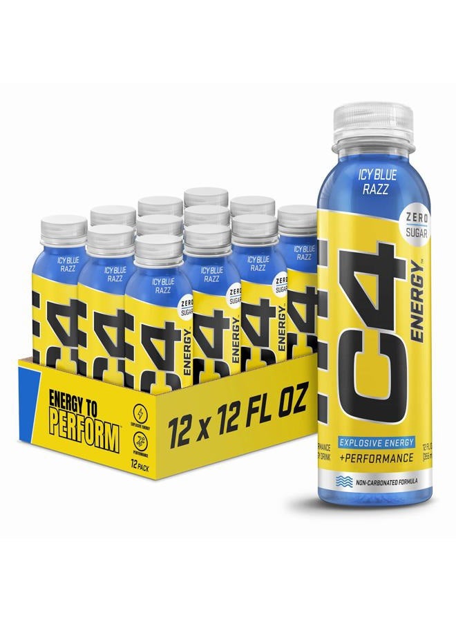 CELLUCOR C4 Energy Non-Carbonated Zero Sugar Energy Drink, Pre Workout Drink + Beta Alanine, Icy Blue Razz, 12 Fl Oz (Pack of 12) - Image 1