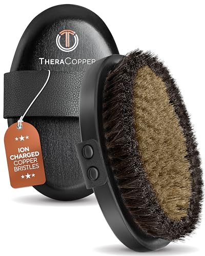 TheraCopper Copper Body Brush - Premium Ionic Copper Dry Brushing Body Brush for Lymphatic Drainage - Natural Copper-Bristles for Exfoliation, Cellulite Reduction, Improve Circulation & Radiant Skin - Image 1