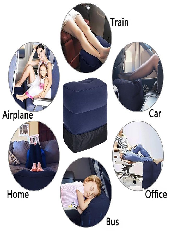 MYFON Inflatable Travel Foot Rest Pillow, Adjustable Height Leg Rest Pillow for Cars, Home, Office, Trains, Airplane, Make a Flat Bed for Baby, Kids, Toddlers, with 2in1 Storage Bag (1 Pack) - Image 2