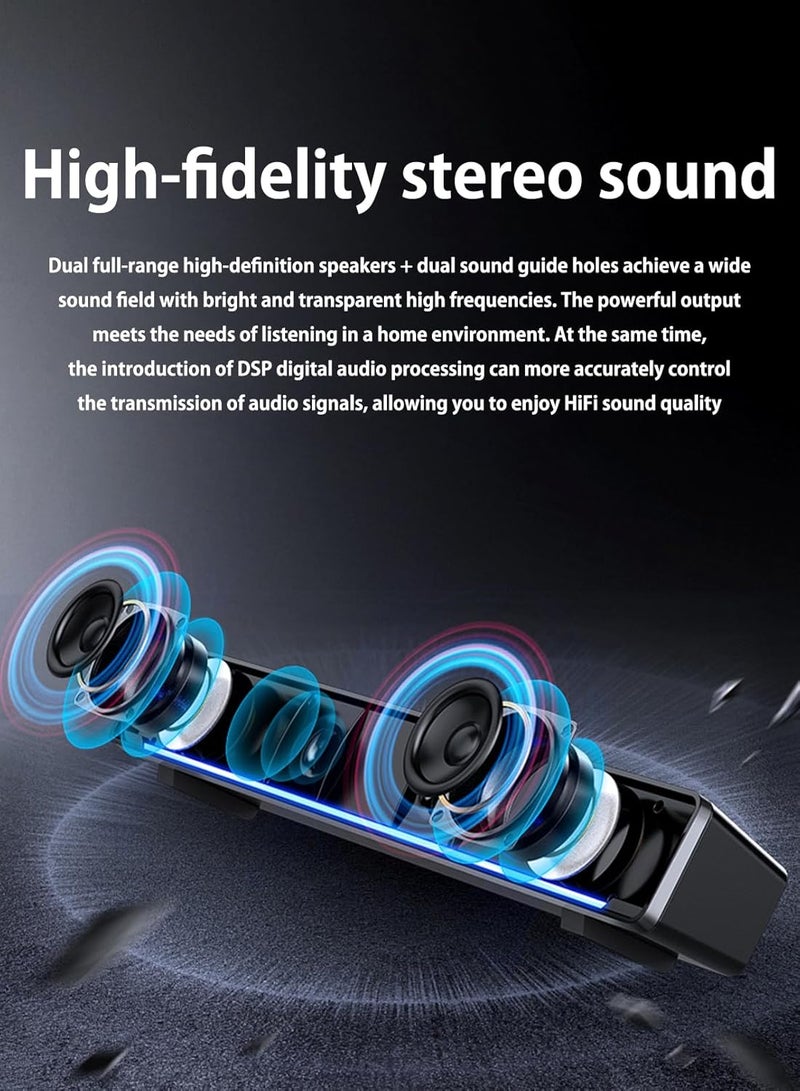 USB LED TV Sound Bar AUX Wired USB Speaker Home Theater System Surround SoundBar for TV PC Computer Speakers - Image 3
