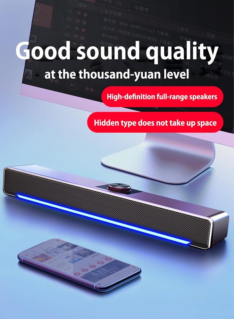 USB LED TV Sound Bar AUX Wired USB Speaker Home Theater System Surround SoundBar for TV PC Computer Speakers - Image 2
