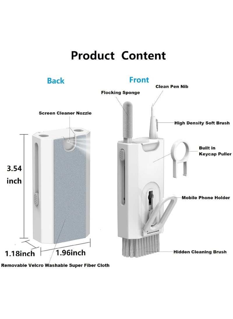 Laptop Phone Screen Keyboard Airpod Cleaner Kit for iPod iPad MacBook Tablet Computer Airpods Pro Earbuds Cleaning Tool Cell Phone Stand for Office Desk（8-in-1 ）White  - Image 3