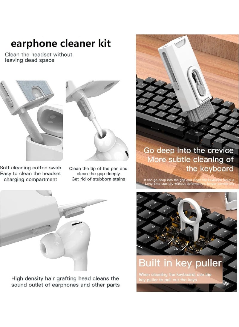 Laptop Phone Screen Keyboard Airpod Cleaner Kit for iPod iPad MacBook Tablet Computer Airpods Pro Earbuds Cleaning Tool Cell Phone Stand for Office Desk（8-in-1 ）White  - Image 5