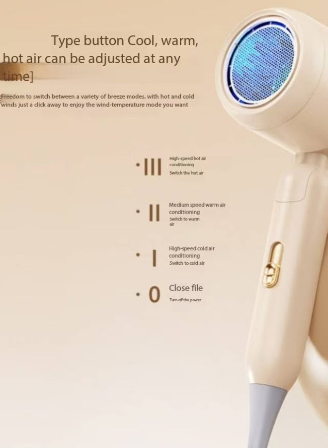 Generic Powerful hair dryer, portable foldable handle, quick-drying blue light hair dryer, with constant temperature hair care function and overheating power-off protection function  - Image 2