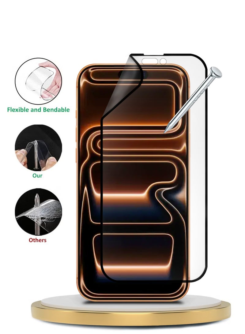 2 Pack Apple iPhone 17 Pro  Premium Nano Ceramic  Full Glue Full Cover Clear Flexible Screen Protector For Apple iPhone 17 Pro | Anti-Peeping, Edge-to-Edge Coverage, High Transparency, Delicate Touch, Easy Installation - Image 3