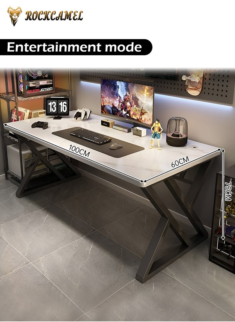 ROCKCAMEL Gaming Desk,Gaming Table,Computer Desk,Home Office Desk,Ergonomic PC Desktop,1.5cm Thickened Panels And Sturdy Steel Frame,Ideal For Study And Gamers(100x60x75cm)  - Image 3