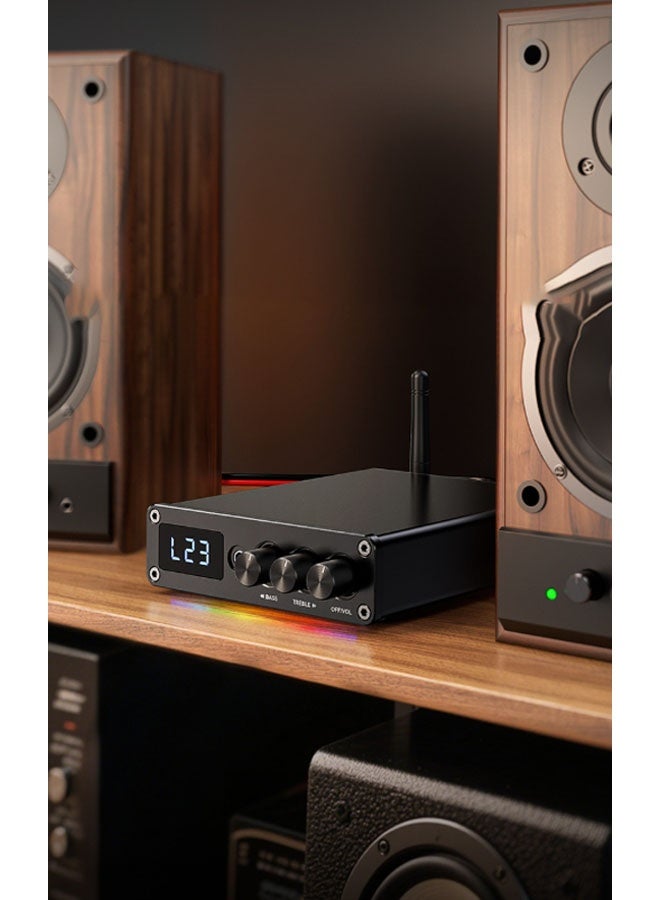 نيوترل مضخم صوت رقمي G12D (مصدر طاقة 24 فولت/5 أمبير)، مضخم صوت صغير Bluetooth 5.3، قناتان 200 واط، مناسب لأنظمة السينما المنزلية المنزلية/الخارجية/المرآب/المثبتة في السقف/السماعات السلبية (أسود) - Image 3